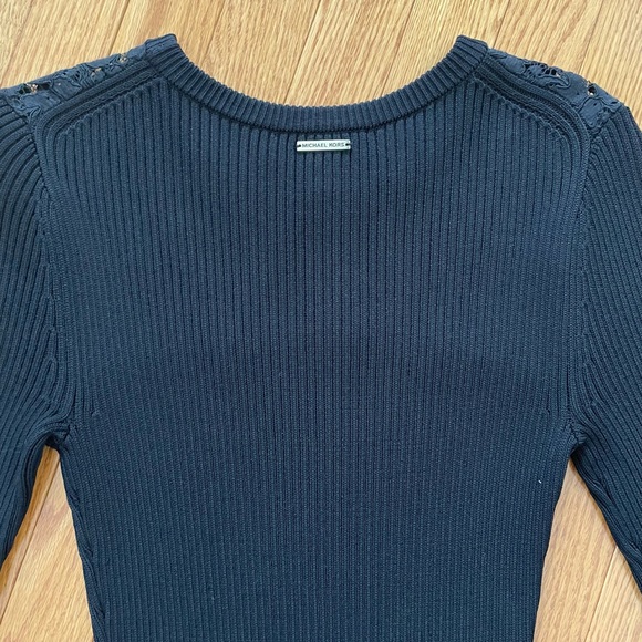 MICHAEL by Michael KORS Black Sweater Dress with Lace detailing - Picture 3 of 6